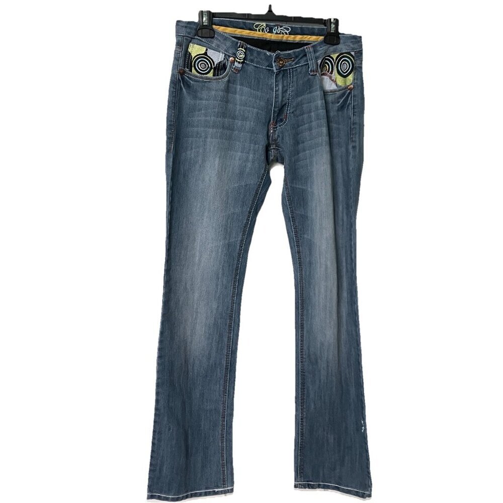 Y2K Coogi Jeans‎ Juniors 11/12 Embroidered Funky Bootcut 2000s Low Rise